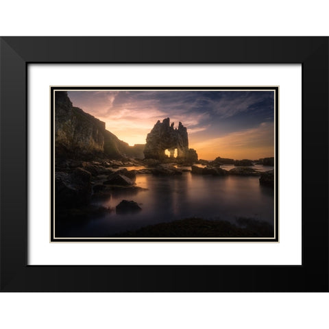 The Mask Black Modern Wood Framed Art Print with Double Matting by Mathur, Sandeep