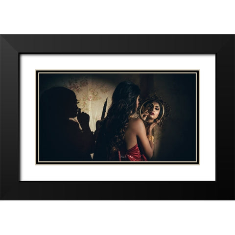 Shadow Black Modern Wood Framed Art Print with Double Matting by Das, Prithul