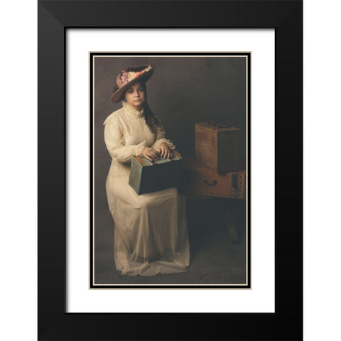 Time Travel Black Modern Wood Framed Art Print with Double Matting by Kiral, Cicek