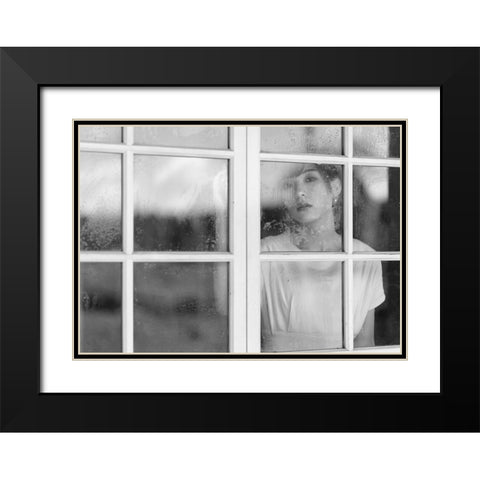 Maya Black Modern Wood Framed Art Print with Double Matting by Sakamoto, Tsutomu