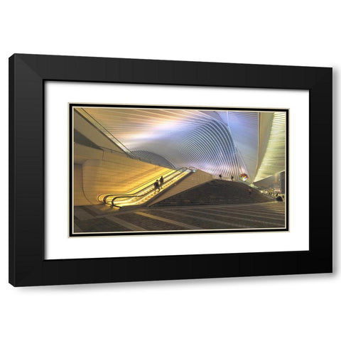 Station Luik ,Werk Van Calatrava Black Modern Wood Framed Art Print with Double Matting by Agterhof, Piet