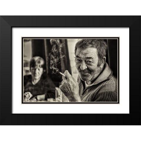 Working Class Hero Black Modern Wood Framed Art Print with Double Matting by Thanasaki