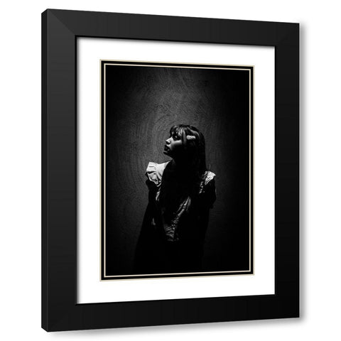 She Is Illuminated Black Modern Wood Framed Art Print with Double Matting by Yuimei