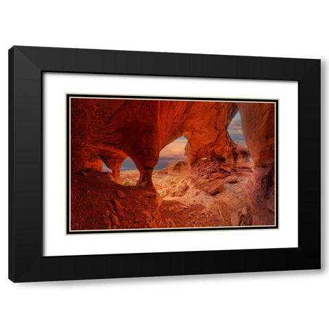Hidden Wonder in Badland Black Modern Wood Framed Art Print with Double Matting by Zheng, Michael