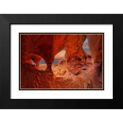 Hidden Wonder in Badland Black Modern Wood Framed Art Print with Double Matting by Zheng, Michael