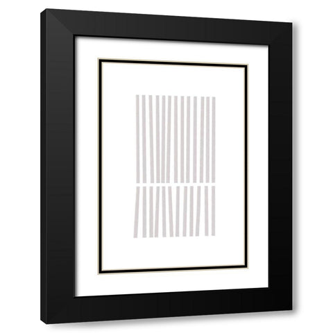 Calming Lines No 3 Black Modern Wood Framed Art Print with Double Matting by uplusmestudio
