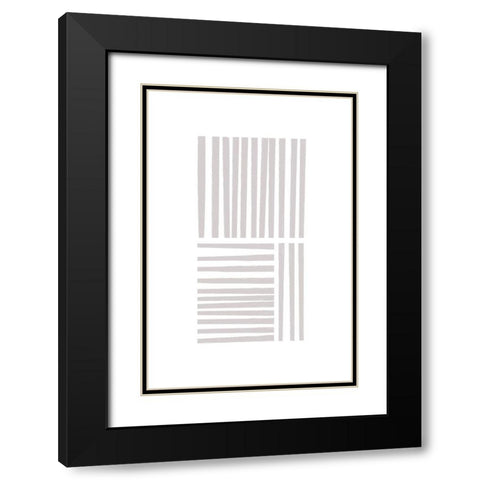 Calming Lines No 4 Black Modern Wood Framed Art Print with Double Matting by uplusmestudio