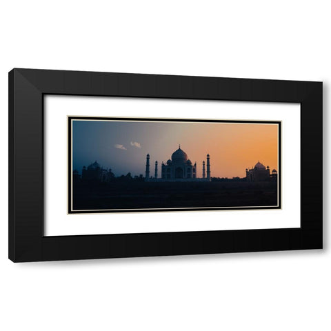 Sunset at Taj Black Modern Wood Framed Art Print with Double Matting by Sharma, Abhinav