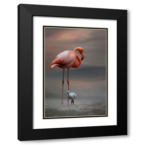 Tender Moments Black Modern Wood Framed Art Print with Double Matting by Wisniowska, Krystina