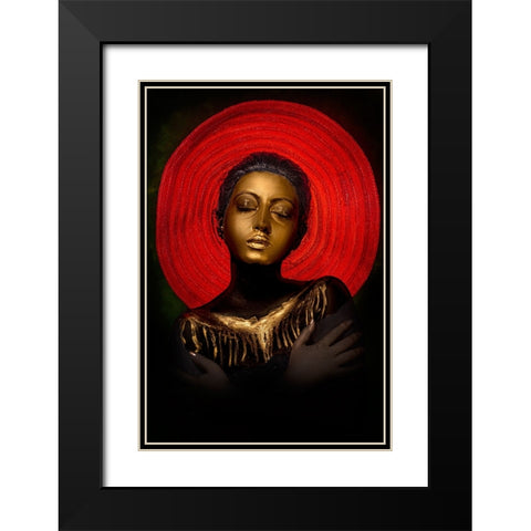 PEACE OF MIND Black Modern Wood Framed Art Print with Double Matting by Chattopadhyay, Debasish