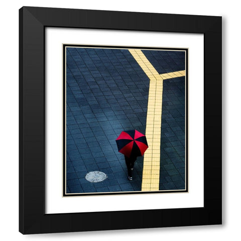 Y Black Modern Wood Framed Art Print with Double Matting by Dong Hee, HAN