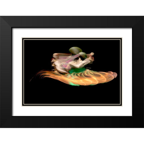 The Dancer Black Modern Wood Framed Art Print with Double Matting by Allam, Abdelkader