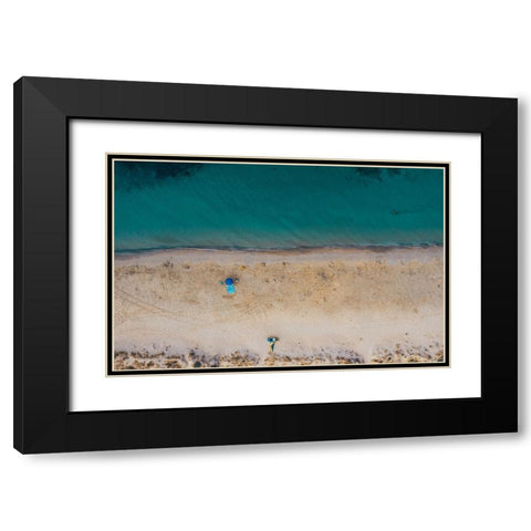 a day at the beach Black Modern Wood Framed Art Print with Double Matting by Chiriaco, Carmine