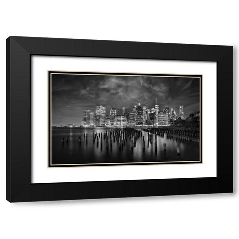 NYC Black Modern Wood Framed Art Print with Double Matting by W, Joanna