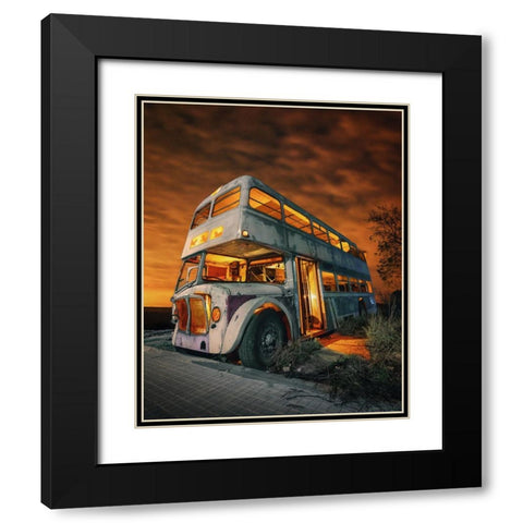 Bus to hell Black Modern Wood Framed Art Print with Double Matting by Rodriguez de, Enrique