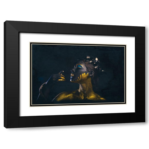 Medusa Black Modern Wood Framed Art Print with Double Matting by Paul, Dipankar