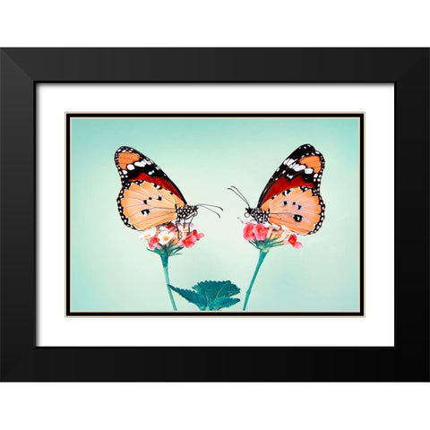 Love Black Modern Wood Framed Art Print with Double Matting by Ozturk, Mustafa