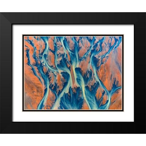Glacial delta, Iceland Black Modern Wood Framed Art Print with Double Matting by Kravanja, Jure