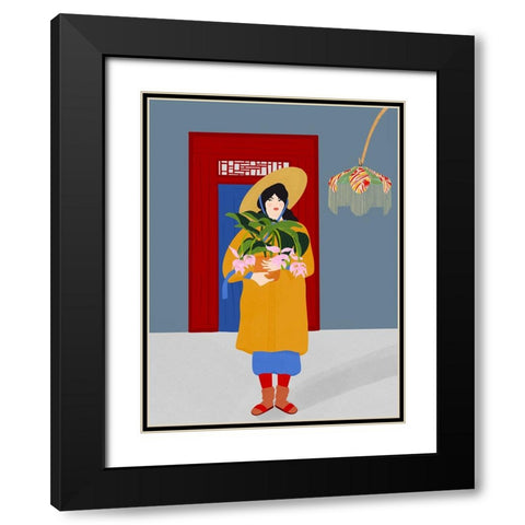 Las flores Black Modern Wood Framed Art Print with Double Matting by de Jai, Jota