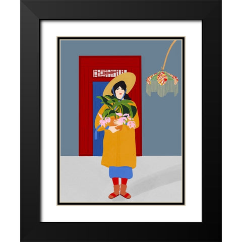 Las flores Black Modern Wood Framed Art Print with Double Matting by de Jai, Jota