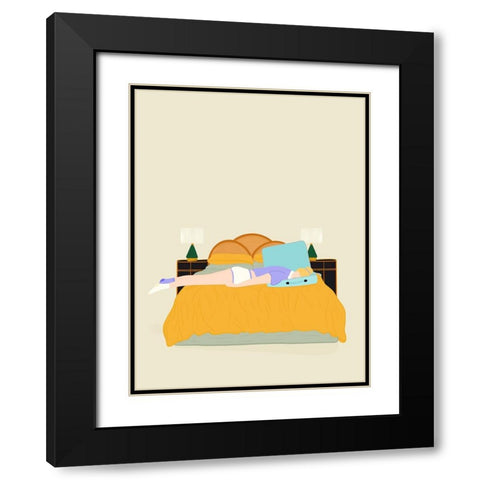 Digital Nomad Black Modern Wood Framed Art Print with Double Matting by de Jai, Jota
