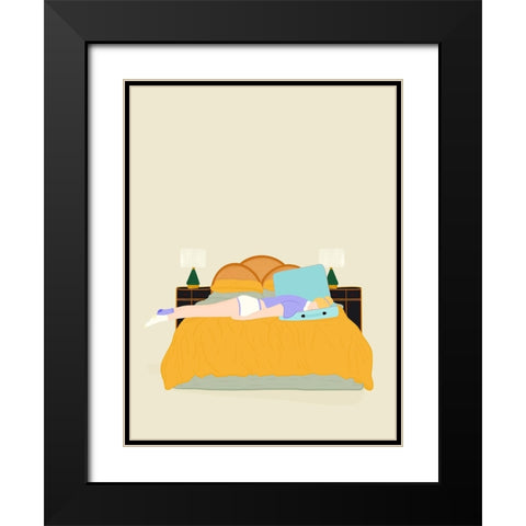 Digital Nomad Black Modern Wood Framed Art Print with Double Matting by de Jai, Jota
