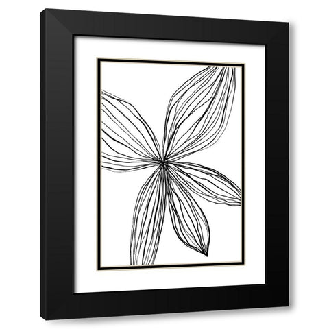 Flowerina 3 Black Modern Wood Framed Art Print with Double Matting by uplusmestudio