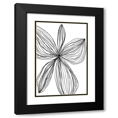 Flowerina 4 Black Modern Wood Framed Art Print with Double Matting by uplusmestudio
