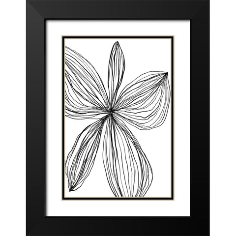Flowerina 4 Black Modern Wood Framed Art Print with Double Matting by uplusmestudio