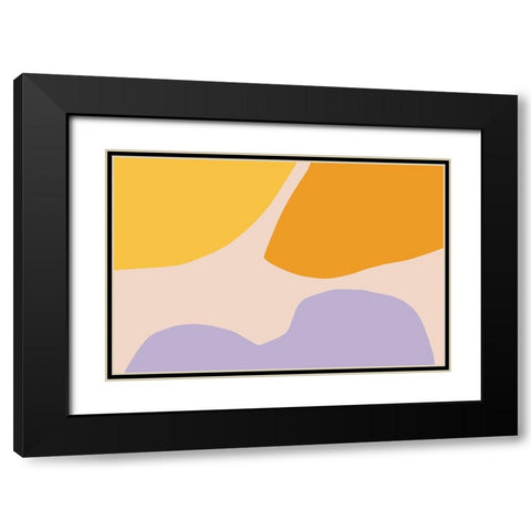 Happy Place Black Modern Wood Framed Art Print with Double Matting by uplusmestudio