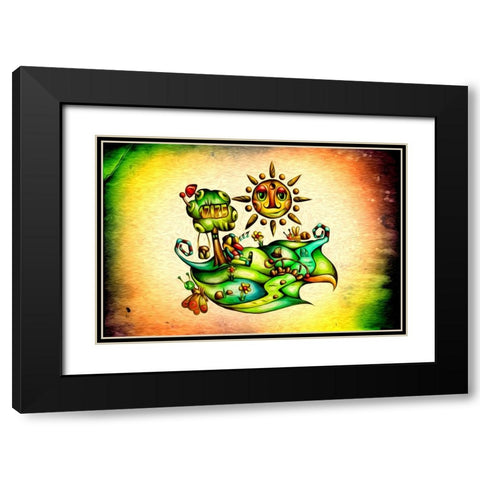 Fairy-tale rest under the time tree Black Modern Wood Framed Art Print with Double Matting by Kulik, Rafal