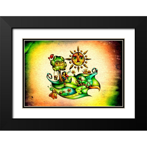 Fairy-tale rest under the time tree Black Modern Wood Framed Art Print with Double Matting by Kulik, Rafal