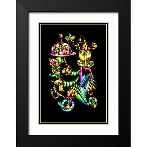 Dish of the day - crazy waiter Black Modern Wood Framed Art Print with Double Matting by Kulik, Rafal