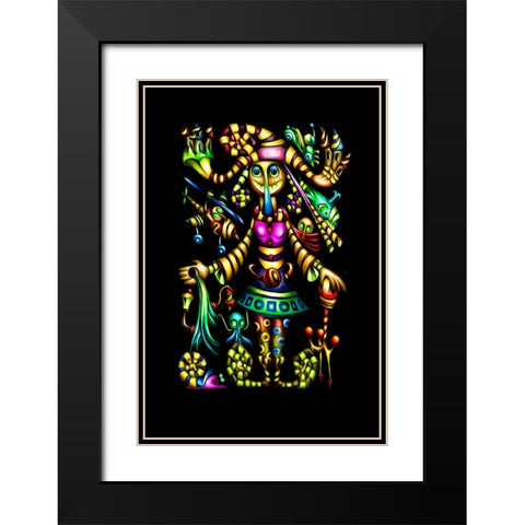 Miss alluring-strange conversation Black Modern Wood Framed Art Print with Double Matting by Kulik, Rafal