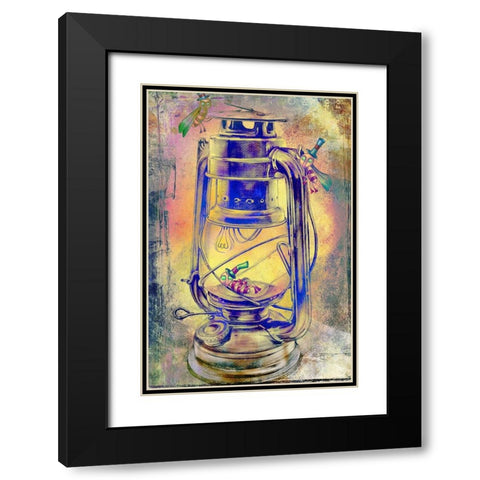 The lamp and her dream Black Modern Wood Framed Art Print with Double Matting by Kulik, Rafal