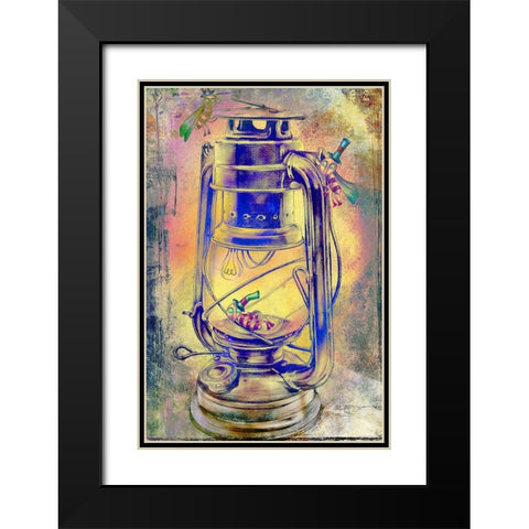 The lamp and her dream Black Modern Wood Framed Art Print with Double Matting by Kulik, Rafal