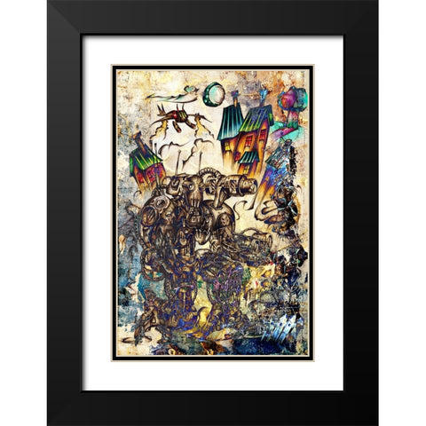 Catalypsia Cyborg dream Black Modern Wood Framed Art Print with Double Matting by Kulik, Rafal