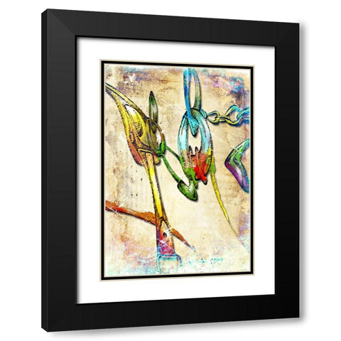 Chains of happiness Black Modern Wood Framed Art Print with Double Matting by Kulik, Rafal