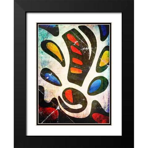 The abstraction Black Modern Wood Framed Art Print with Double Matting by Kulik, Rafal