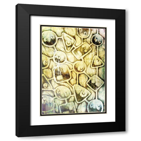 Wall of secrets Black Modern Wood Framed Art Print with Double Matting by Kulik, Rafal