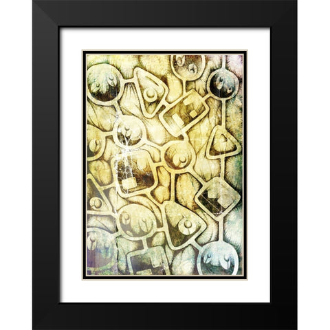 Wall of secrets Black Modern Wood Framed Art Print with Double Matting by Kulik, Rafal