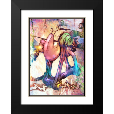 The train chain Black Modern Wood Framed Art Print with Double Matting by Kulik, Rafal