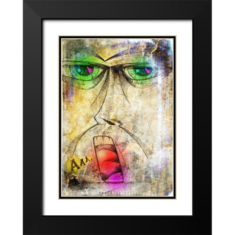 The scream art Black Modern Wood Framed Art Print with Double Matting by Kulik, Rafal