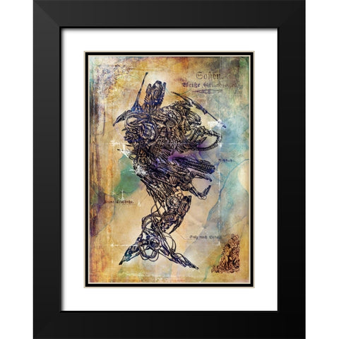 Das Schemat cyborg Black Modern Wood Framed Art Print with Double Matting by Kulik, Rafal