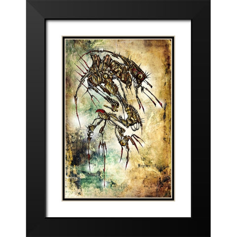 Krytion 10 Black Modern Wood Framed Art Print with Double Matting by Kulik, Rafal