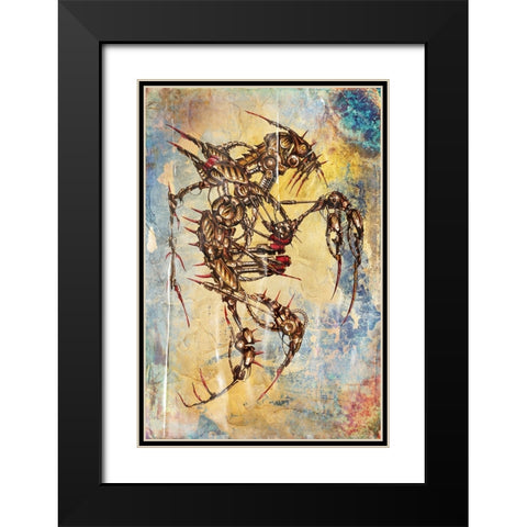 Krytion 11 Black Modern Wood Framed Art Print with Double Matting by Kulik, Rafal