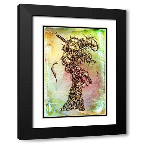 Krytion 1 Black Modern Wood Framed Art Print with Double Matting by Kulik, Rafal