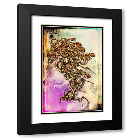 Krytion 3 Black Modern Wood Framed Art Print with Double Matting by Kulik, Rafal