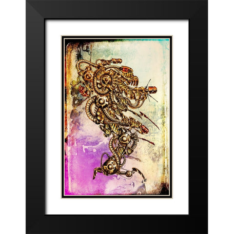 Krytion 3 Black Modern Wood Framed Art Print with Double Matting by Kulik, Rafal