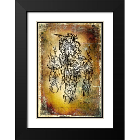 Alien cyber suit Black Modern Wood Framed Art Print with Double Matting by Kulik, Rafal